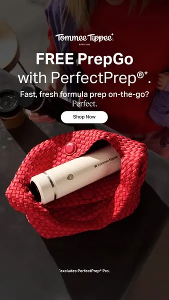 Tommee Tippee ad offering a free PrepGo with PerfectPrep