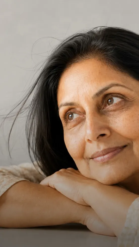 Atmantan ad, a woman's portrait, part of the exclusive festive offer set
