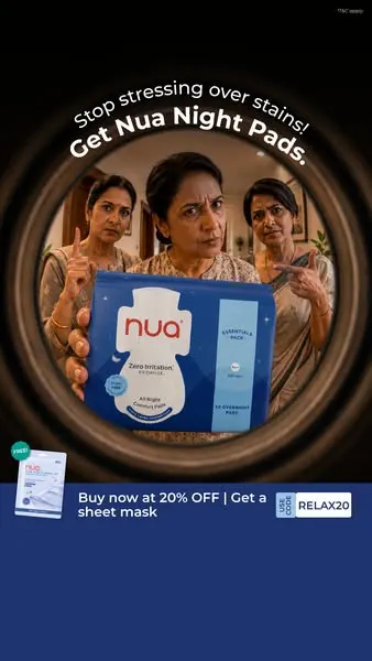 Nua ad: stop stressing over stains, get Nua night pads