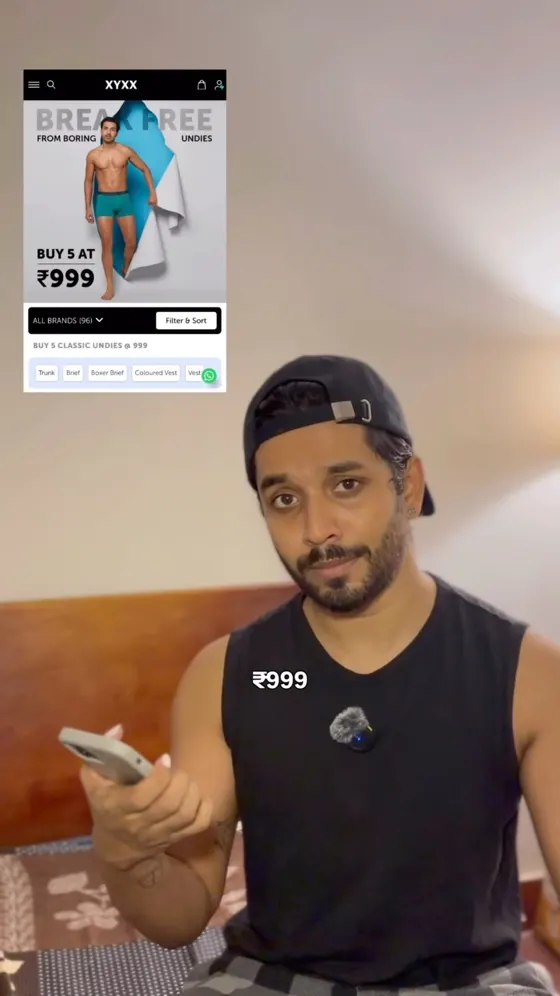 XYXX ad for five cotton undies at ₹999